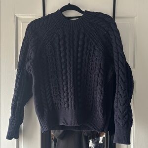Cos Classic Navy Cable Knit Sweater